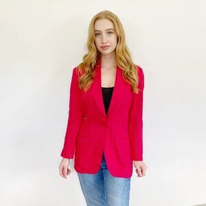 THE LIMITED Red Boyfriend Wool Blazer Suit Jacket Small
